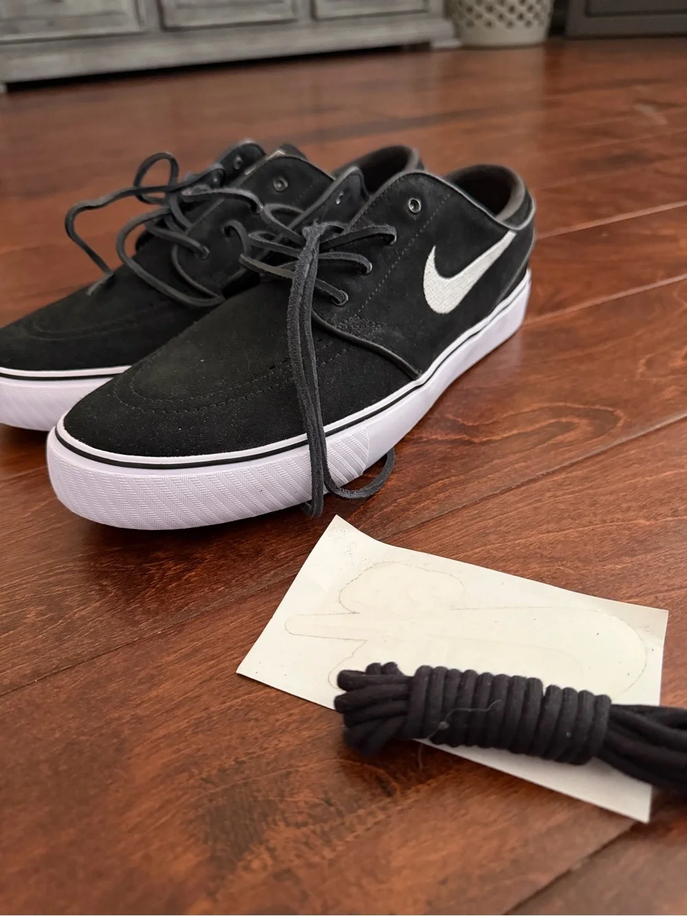 Nike Stefan Janoski Black and White Skate Sneakers